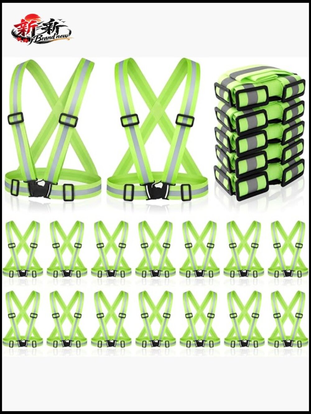 Reflective Running Vest with Safety Straps High Visibility for Cycling Hiking
